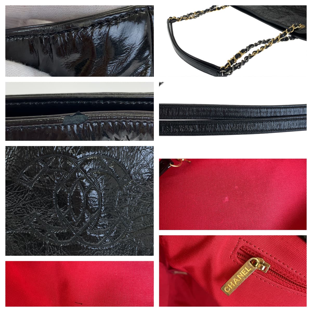 CHANEL シャネル マトラッセ ココマーク ブラック 黒 ゴールド金具 シルバー金具 / シャイニーエイジドカーフスキン AS1875 チェーンショルダーバッグ トートバッグ  レディース