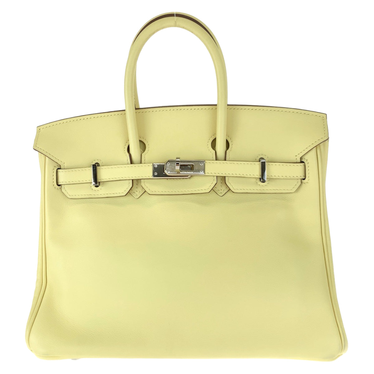 HERMES エルメス バーキン25 ジョーヌプッサン シルバー金具 ヴォースイフト ハンドバッグ トートバッグ T刻印  レディース