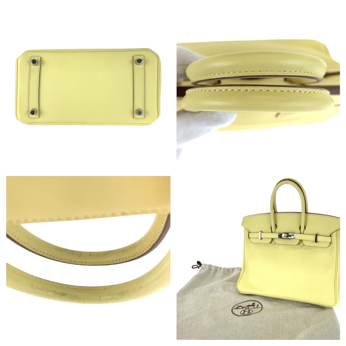HERMES エルメス バーキン25 ジョーヌプッサン シルバー金具 ヴォースイフト ハンドバッグ トートバッグ T刻印  レディース
