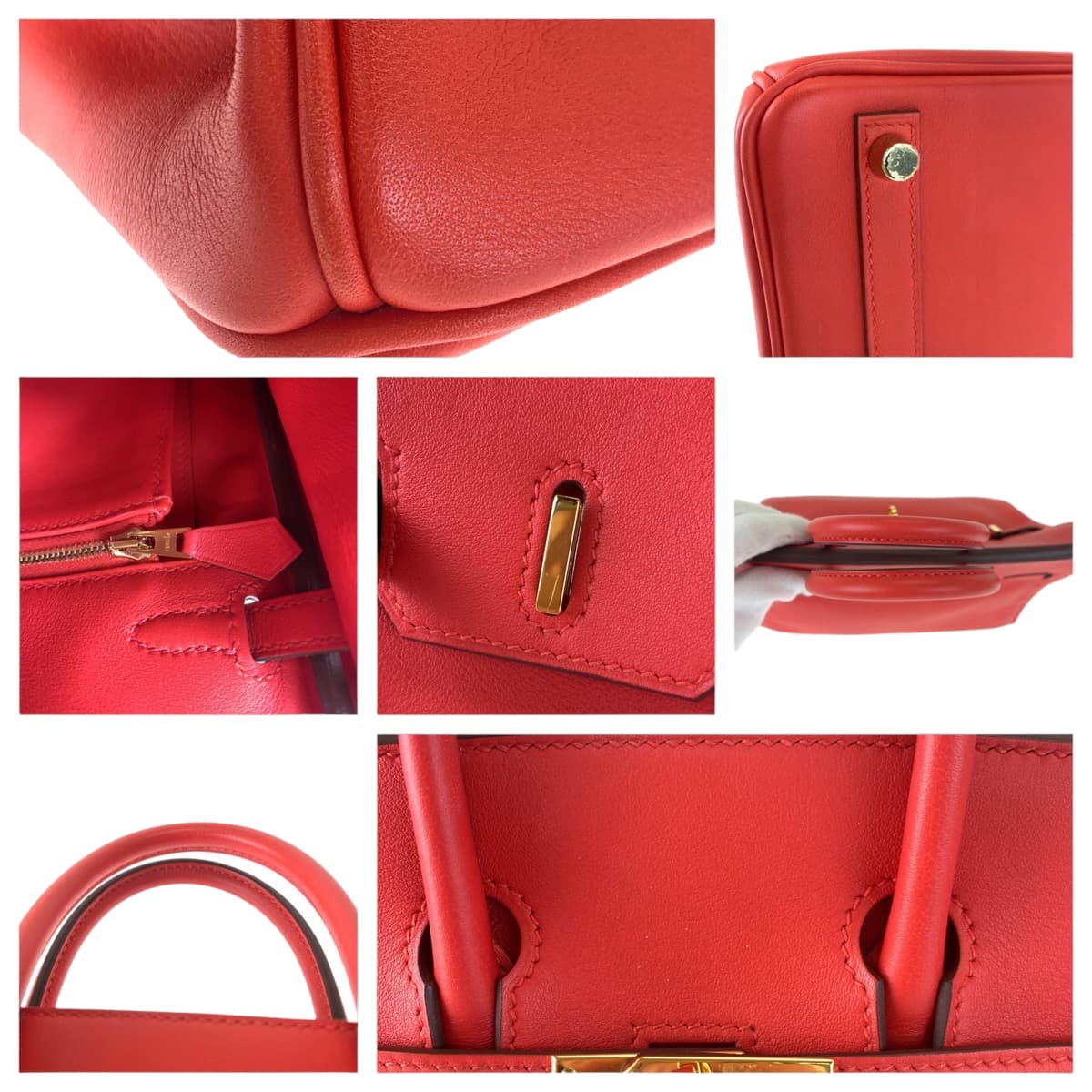 HERMES エルメス バーキン25 ルージュトマト レッド 赤 ゴールド金具 ヴォースイフト ハンドバッグ トートバッグ A刻印  レディース