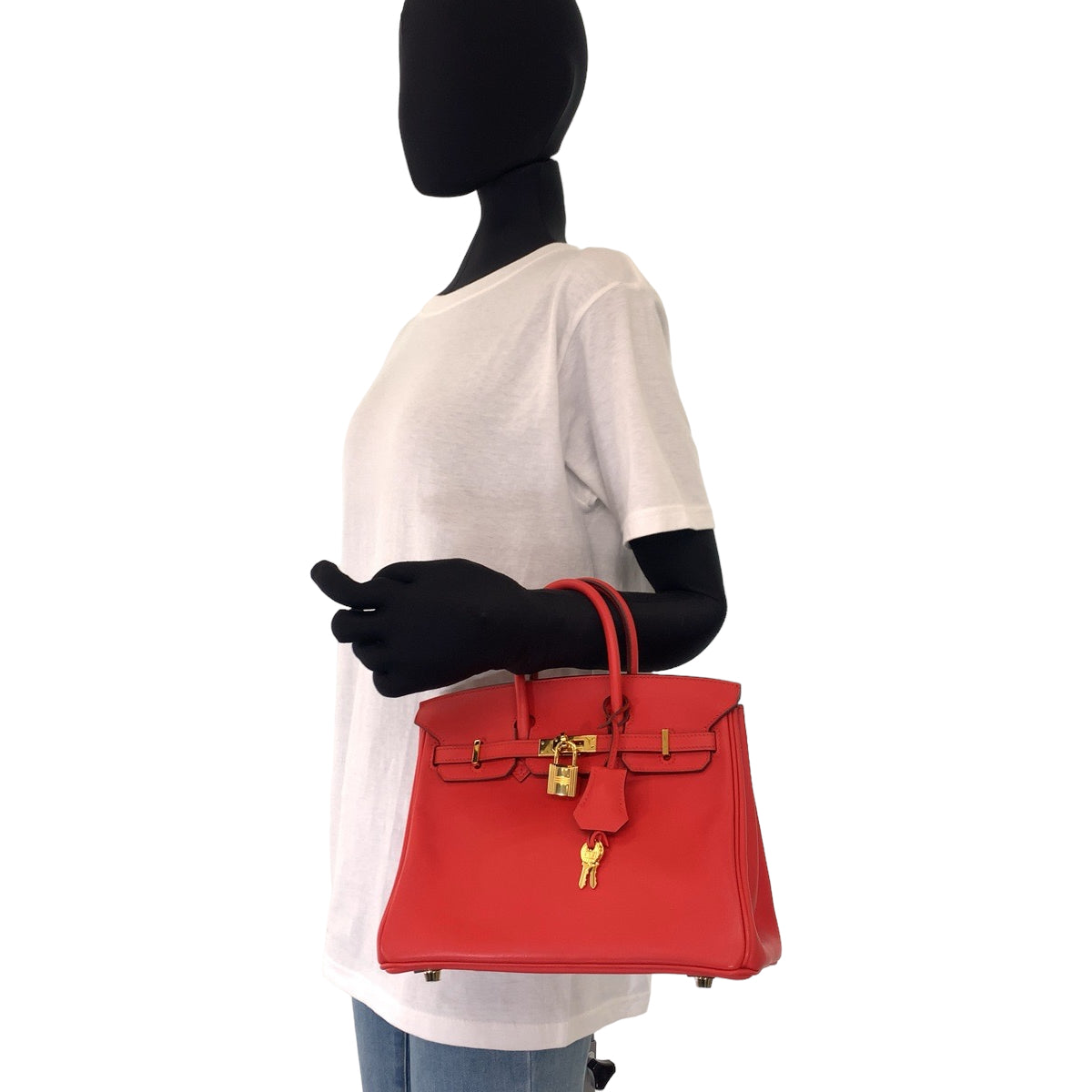 HERMES エルメス バーキン25 ルージュトマト レッド 赤 ゴールド金具 ヴォースイフト ハンドバッグ トートバッグ A刻印  レディース