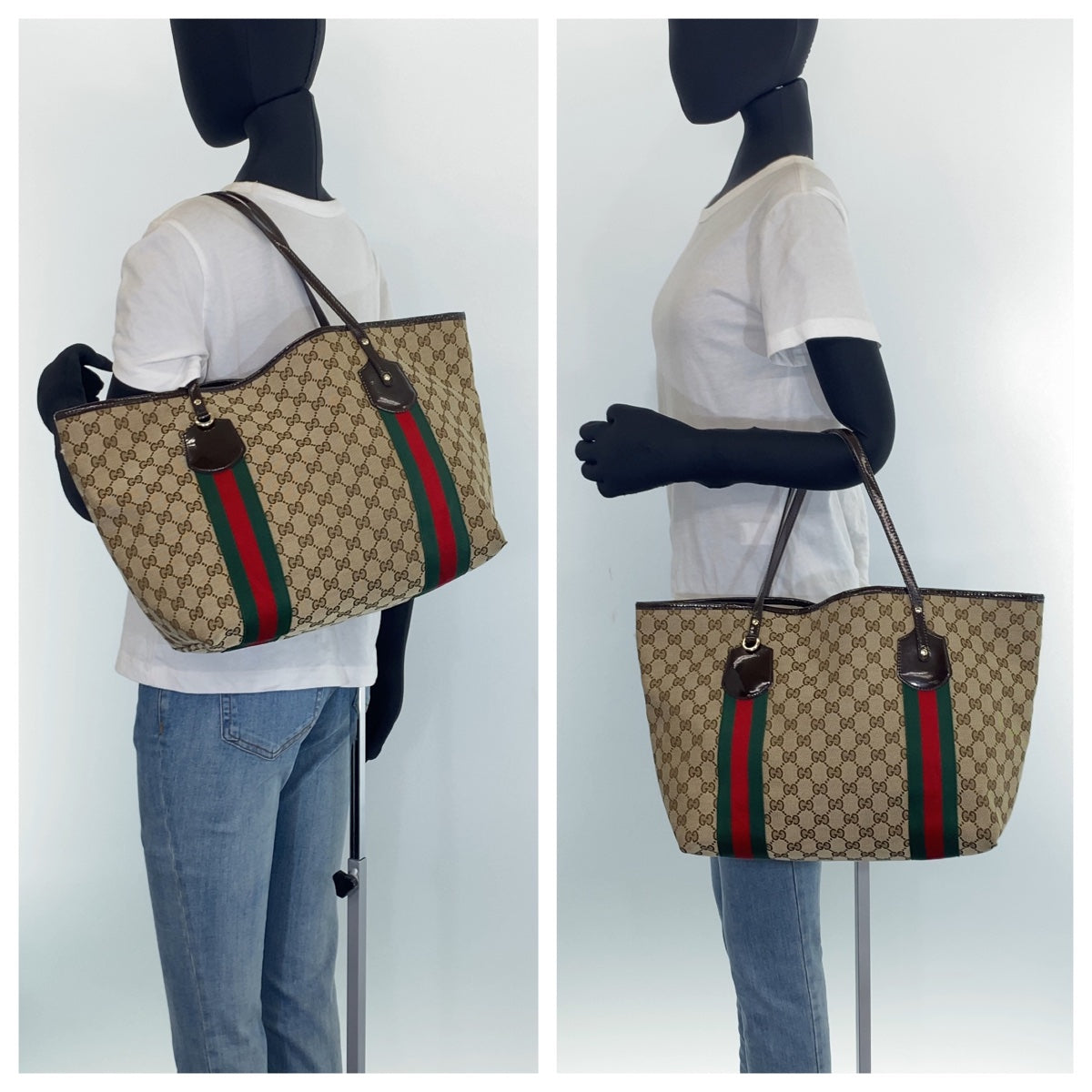GUCCI グッチ シェリーライン ジョリー ブラウン 茶色 GGキャンバス 211970 ショルダーバッグ トートバッグ  レディース
