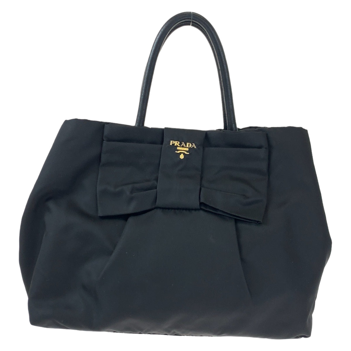 PRADA Prada Tessuto Ribbon Black Nylon Tote Bag Handbag for Women