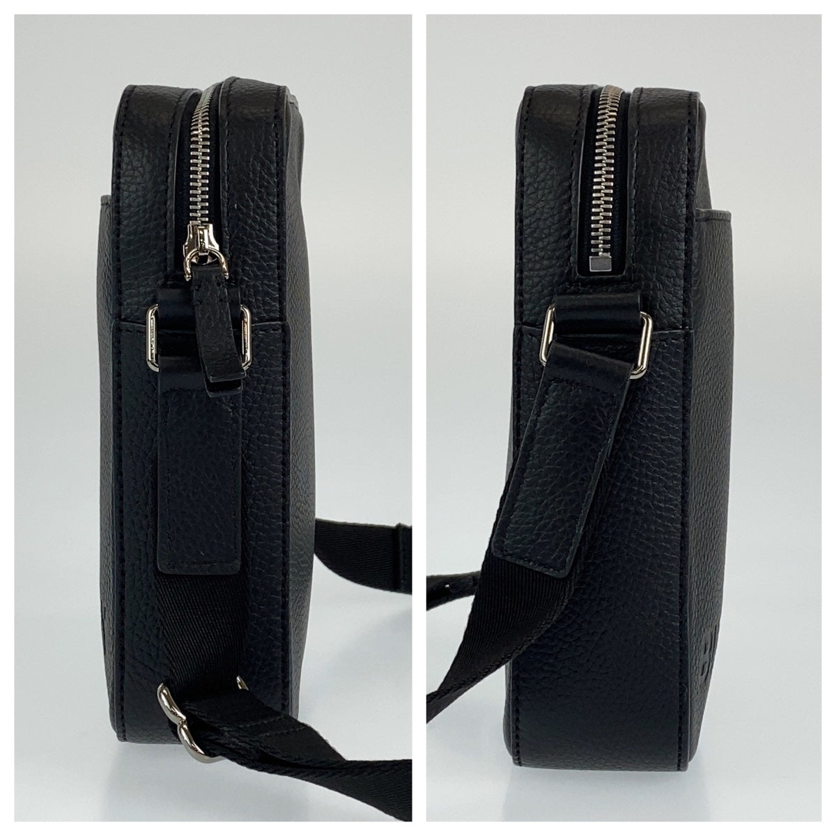 BURBERRY バーバリー THORNTON ブラック 黒 シルバー金具 レザー 80528891 ショルダーバッグ 斜め掛けバッグ  メンズ