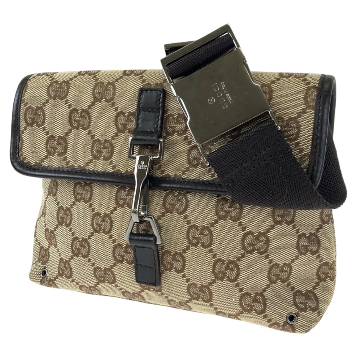 GUCCI グッチ ブラウン 茶 ベージュ GGキャンバス 92543 ウエストバッグ ボディバッグ 男女兼用  メンズ