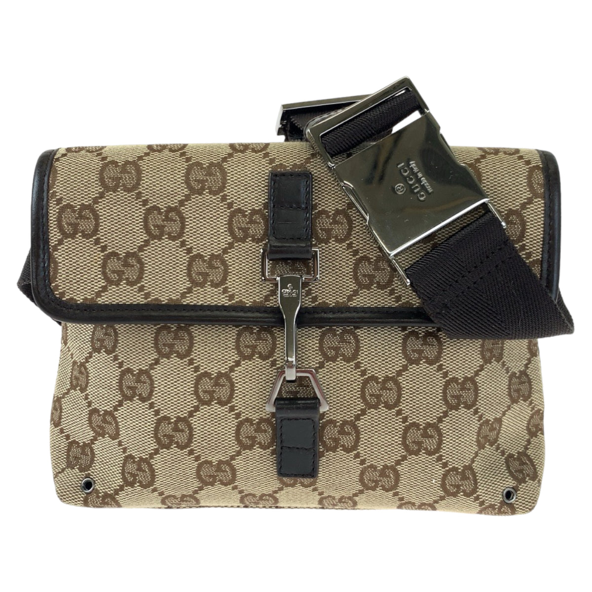 GUCCI グッチ ブラウン 茶 ベージュ GGキャンバス 92543 ウエストバッグ ボディバッグ 男女兼用  メンズ