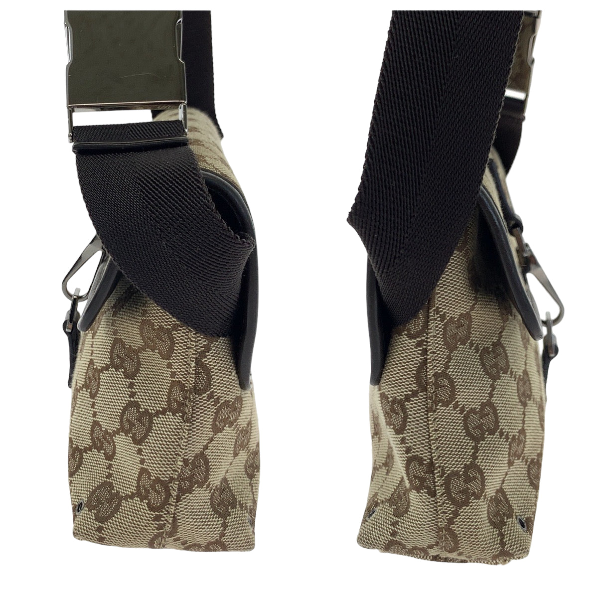 GUCCI グッチ ブラウン 茶 ベージュ GGキャンバス 92543 ウエストバッグ ボディバッグ 男女兼用  メンズ