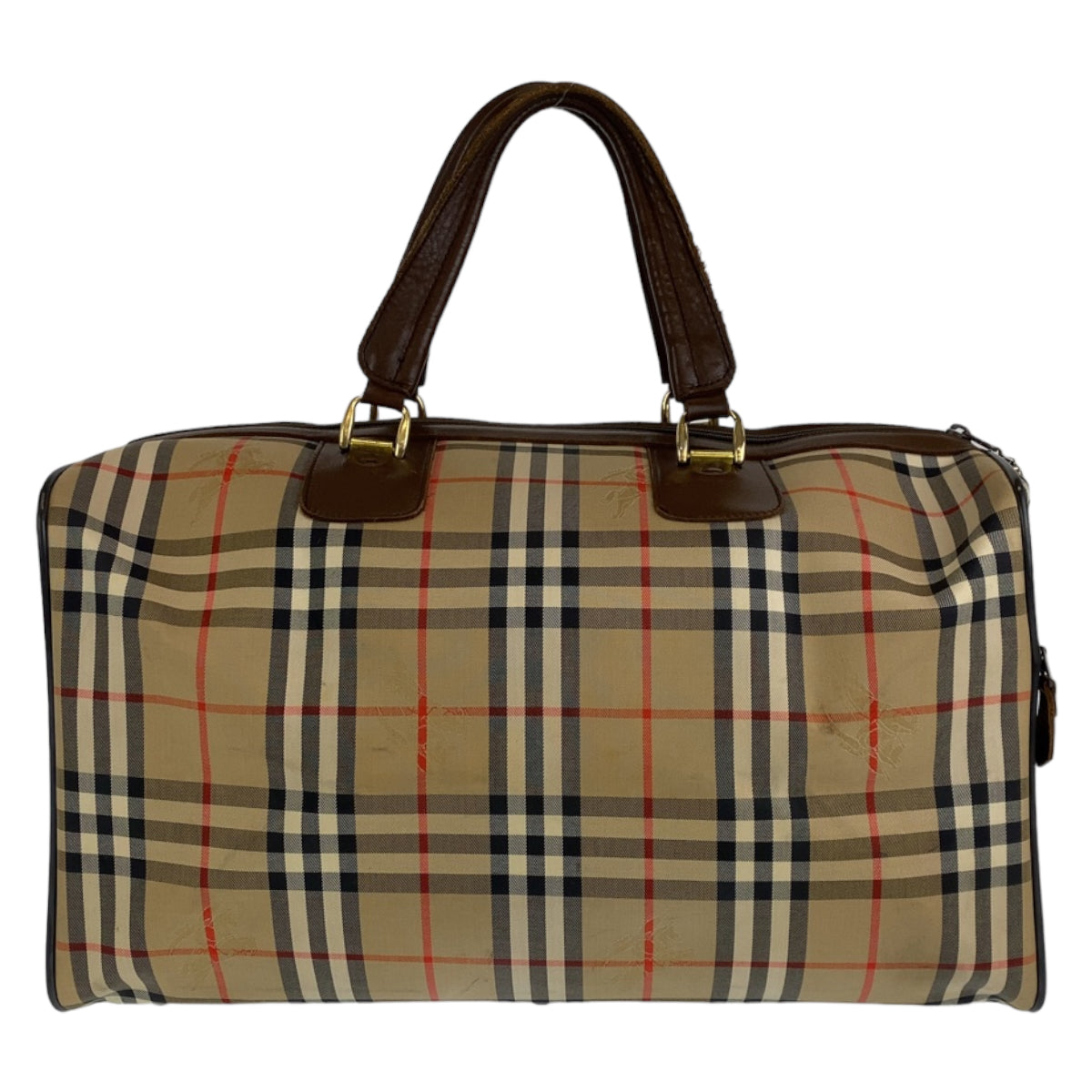 BURBERRY バーバリー ノバチェック シャドーホース ベージュ 薄茶 ゴールド金具 キャンバス / レザー ボストンバッグ 旅行バッグ  レディース