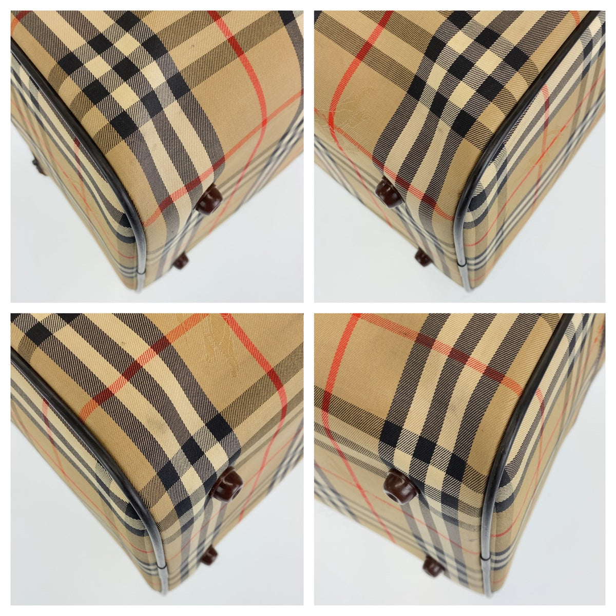 BURBERRY バーバリー ノバチェック シャドーホース ベージュ 薄茶 ゴールド金具 キャンバス / レザー ボストンバッグ 旅行バッグ  レディース