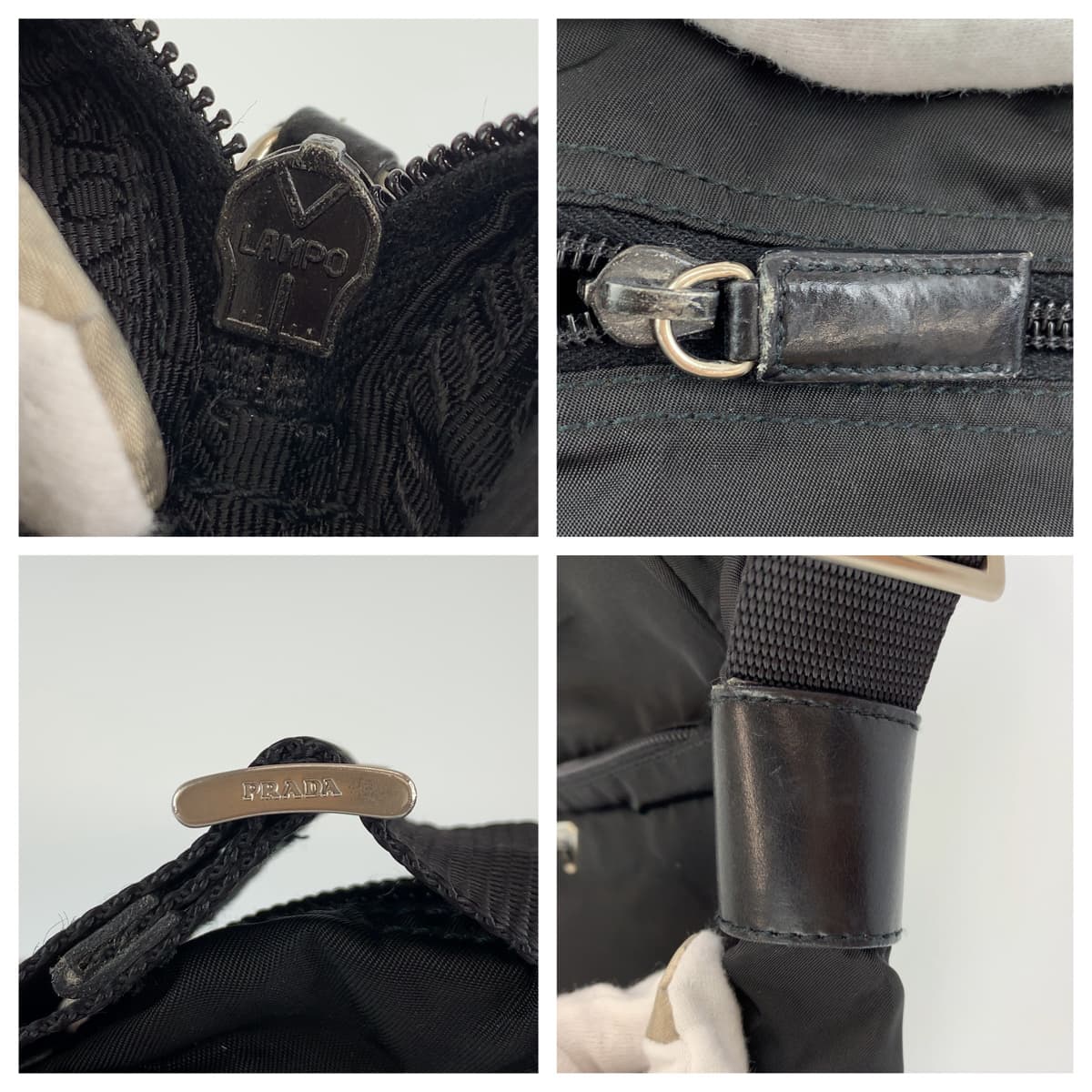 PRADA Tessuto Triangle Logo Plate Black Silver Hardware Nylon Shoulder Bag Crossbody Bag for Women