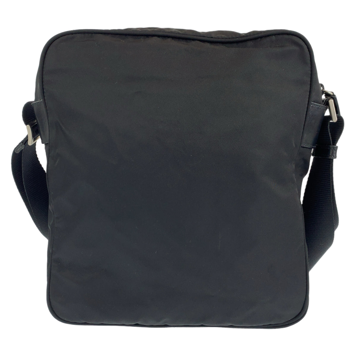 PRADA Tessuto Triangle Logo Plate Black Silver Hardware Nylon Shoulder Bag Crossbody Bag for Women