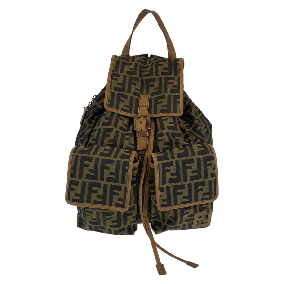 FENDI フェンディ ズッカ柄 ブラウン 茶 キャンバス リュック バックパック  レディース