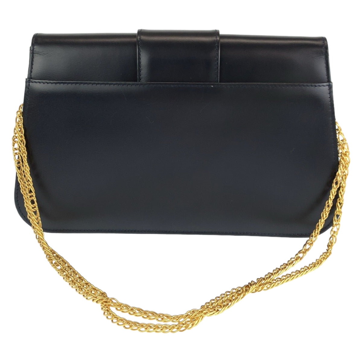 CARTIER カルティエ ヴィンテージ サファイアライン ブラック 黒 ゴールド金具 レザー チェーンショルダーバッグ 肩掛け  レディース