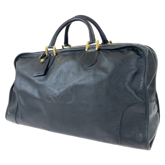 LOEWE ロエベ アマソナ50 ブラック 黒 ゴールド金具 レザー ボストンバッグ 旅行バッグ  メンズ