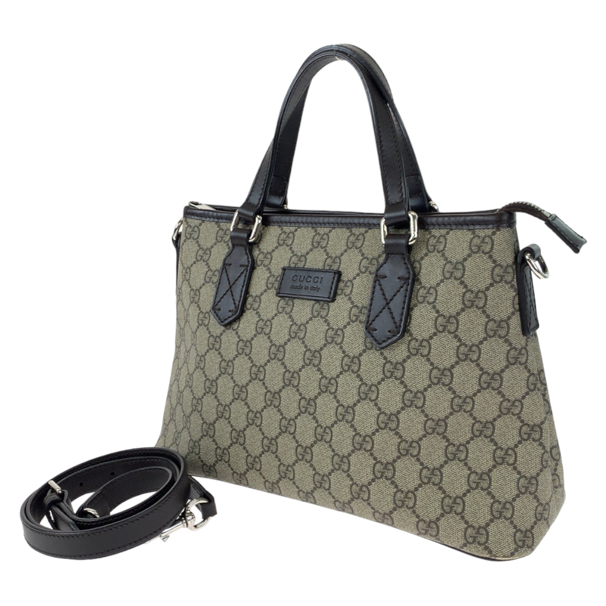 GUCCI グッチ GGスプリーム ブラウン ベージュ PVC 429019 ハンドバッグ ショルダーバッグ 2way  レディース