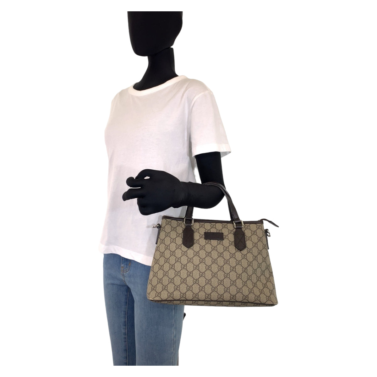 GUCCI グッチ GGスプリーム ブラウン ベージュ PVC 429019 ハンドバッグ ショルダーバッグ 2way  レディース