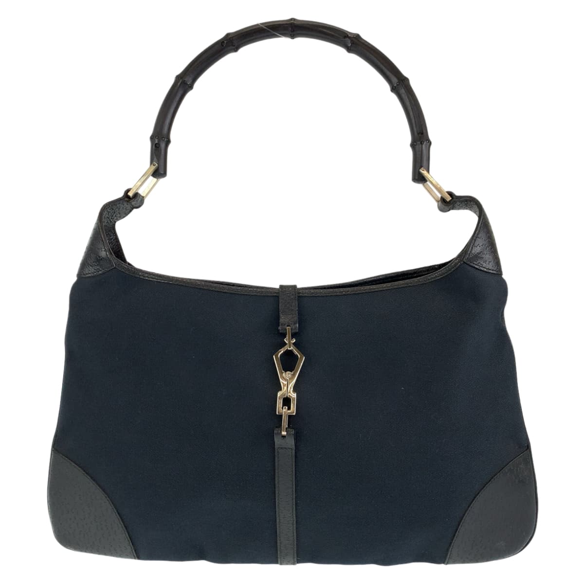 GUCCI グッチ カンデンスキー バンブー ブラック 黒 シルバー金具 キャンバス / レザー ハンドバッグ トートバッグ  レディース