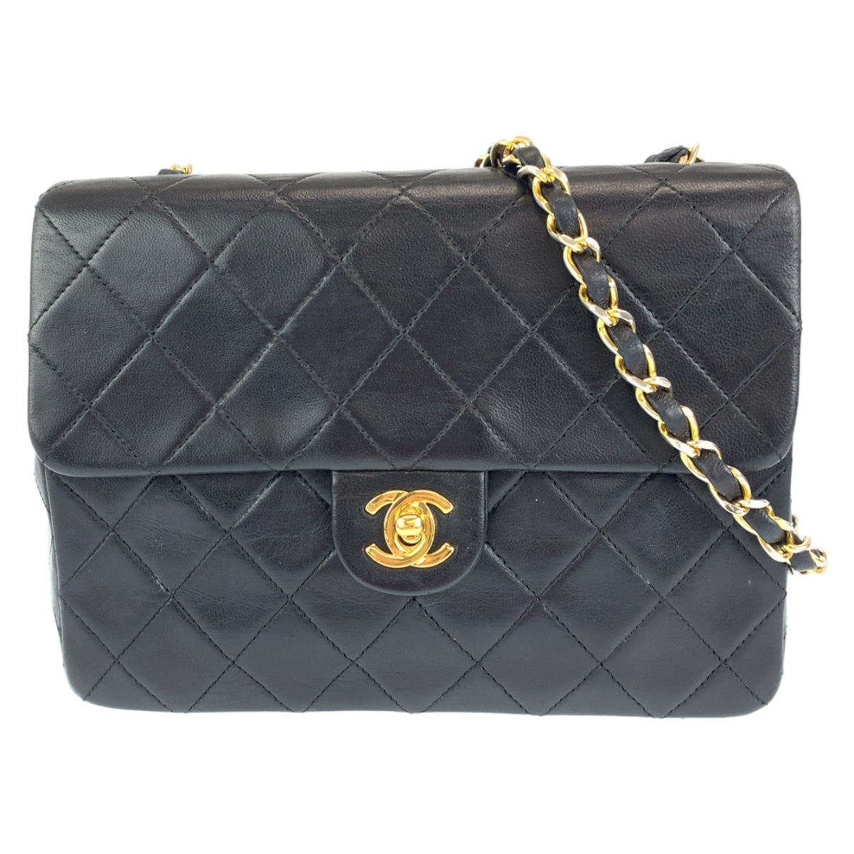 CHANEL シャネル マトラッセ ココマーク ターンロック ブラック 黒 ゴールド金具 ラムスキン チェーンショルダーバッグ 斜め掛け  レディース