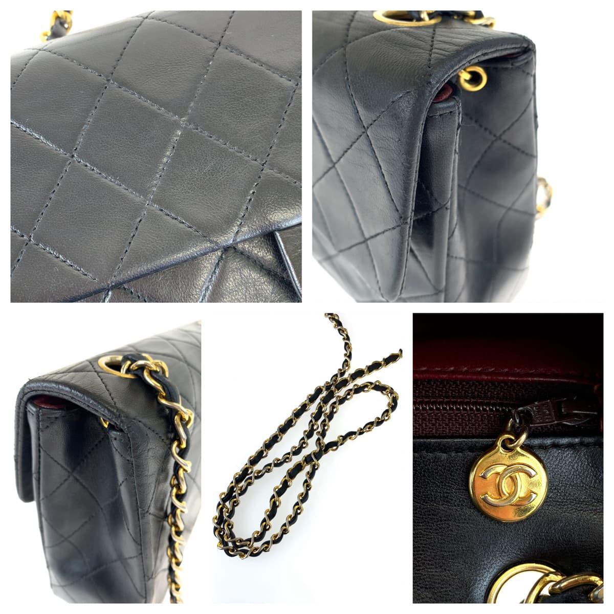 CHANEL シャネル マトラッセ ココマーク ターンロック ブラック 黒 ゴールド金具 ラムスキン チェーンショルダーバッグ 斜め掛け  レディース