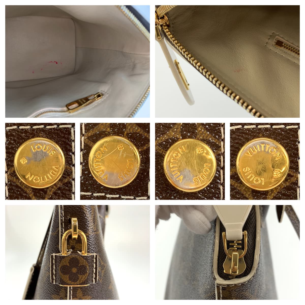 LOUIS VUITTON ルイヴィトン シャイニーモノグラム ロックイットPM ブラウン 茶 ゴールド金具 PVC M40597 ハンドバッグ トートバッグ  レディース