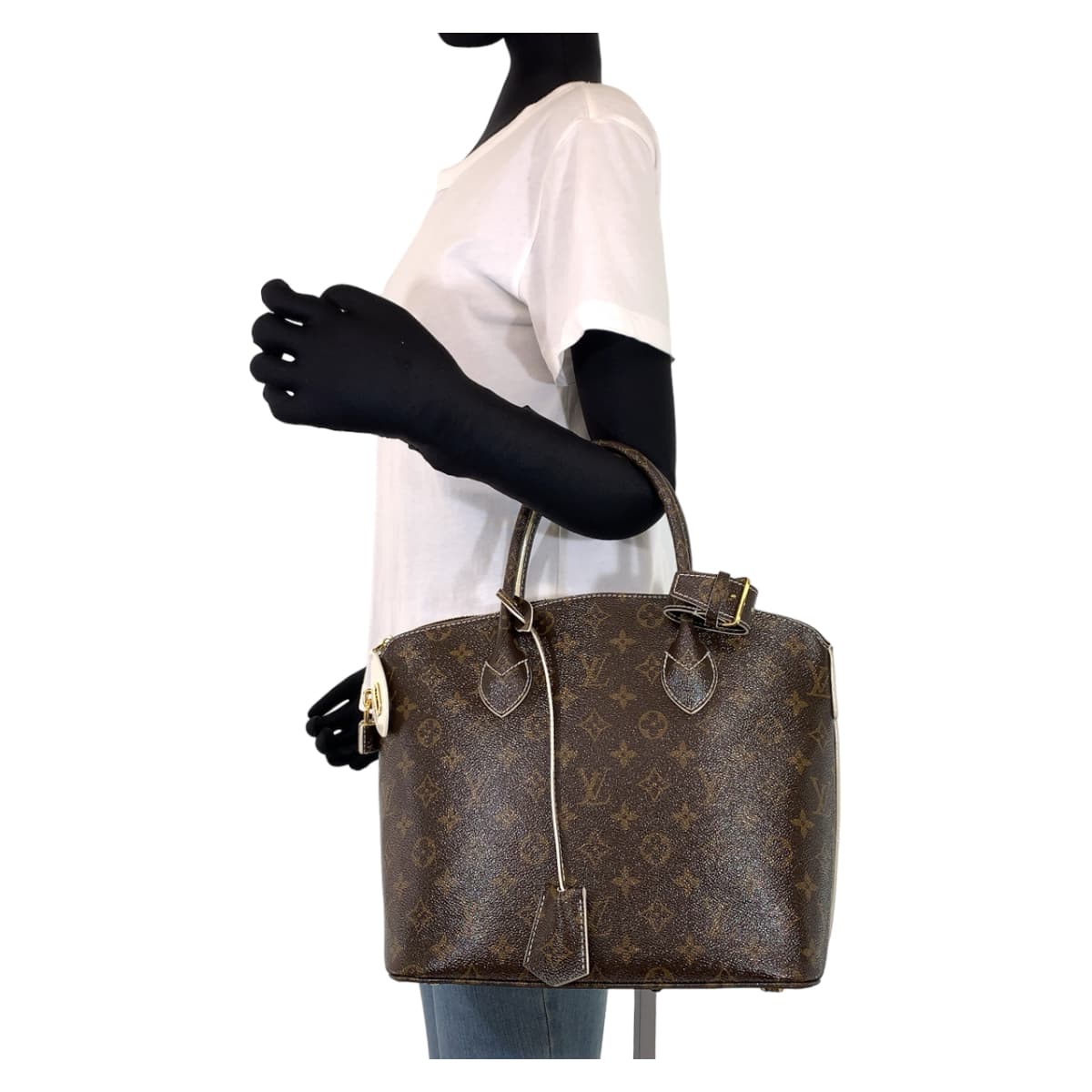 LOUIS VUITTON ルイヴィトン シャイニーモノグラム ロックイットPM ブラウン 茶 ゴールド金具 PVC M40597 ハンドバッグ トートバッグ  レディース