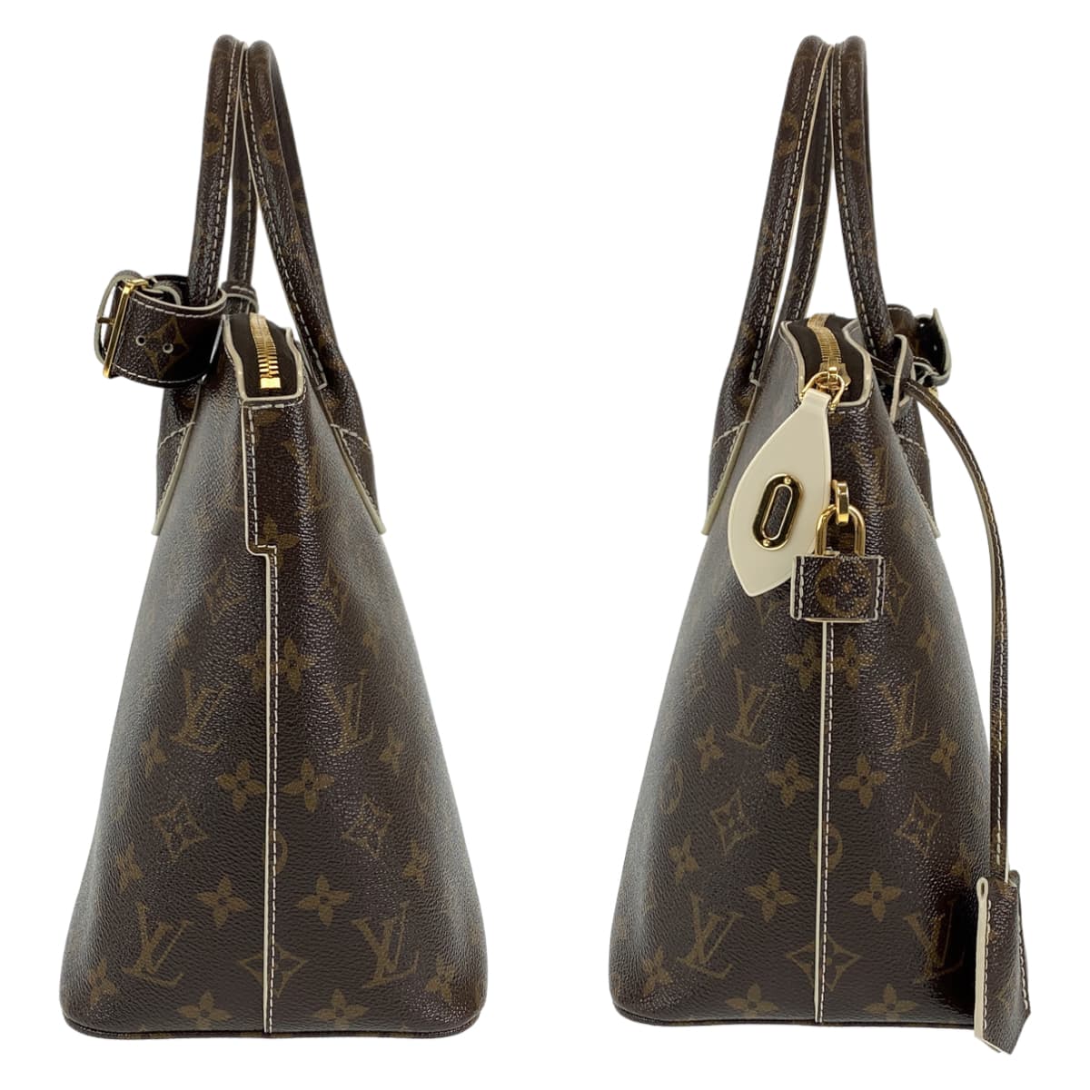 LOUIS VUITTON ルイヴィトン シャイニーモノグラム ロックイットPM ブラウン 茶 ゴールド金具 PVC M40597 ハンドバッグ トートバッグ  レディース