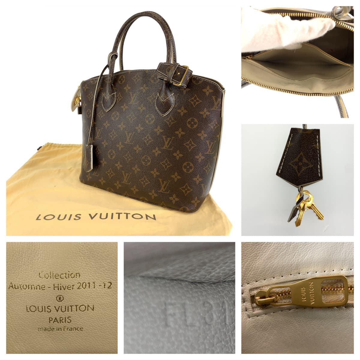 LOUIS VUITTON ルイヴィトン シャイニーモノグラム ロックイットPM ブラウン 茶 ゴールド金具 PVC M40597 ハンドバッグ トートバッグ  レディース