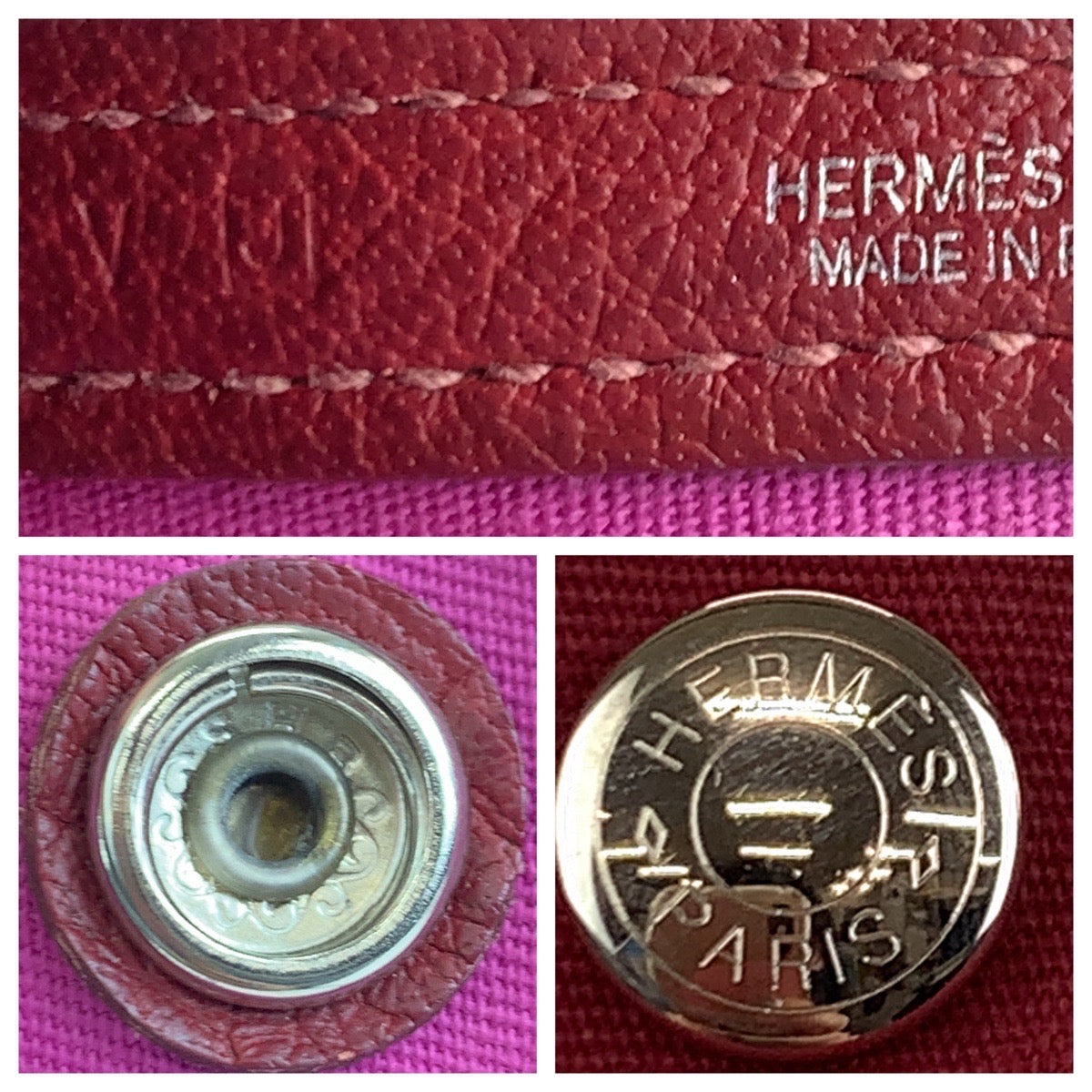HERMES エルメス ガーデンパーティーGM ルージュインペリアル 赤 トワルアッシュ トートバッグ 肩掛け □J刻印  レディース