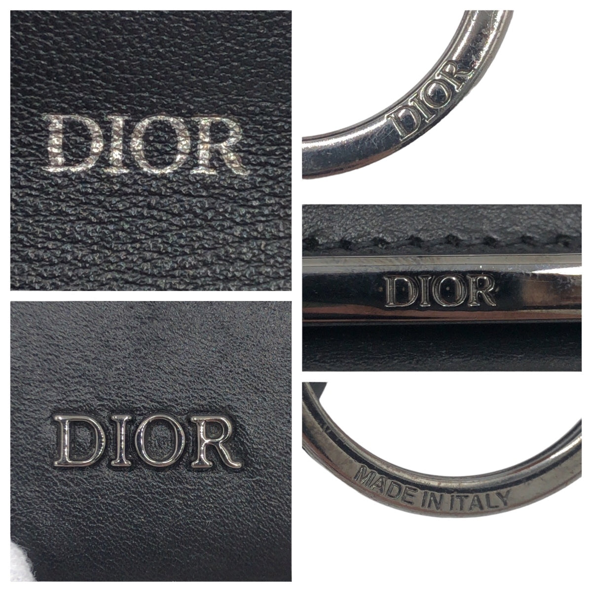 Dior ディオール ブラック 黒 シルバー金具 レザー AirPods用ケース  メンズ