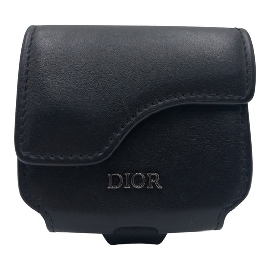 Dior ディオール ブラック 黒 シルバー金具 レザー AirPods用ケース  メンズ