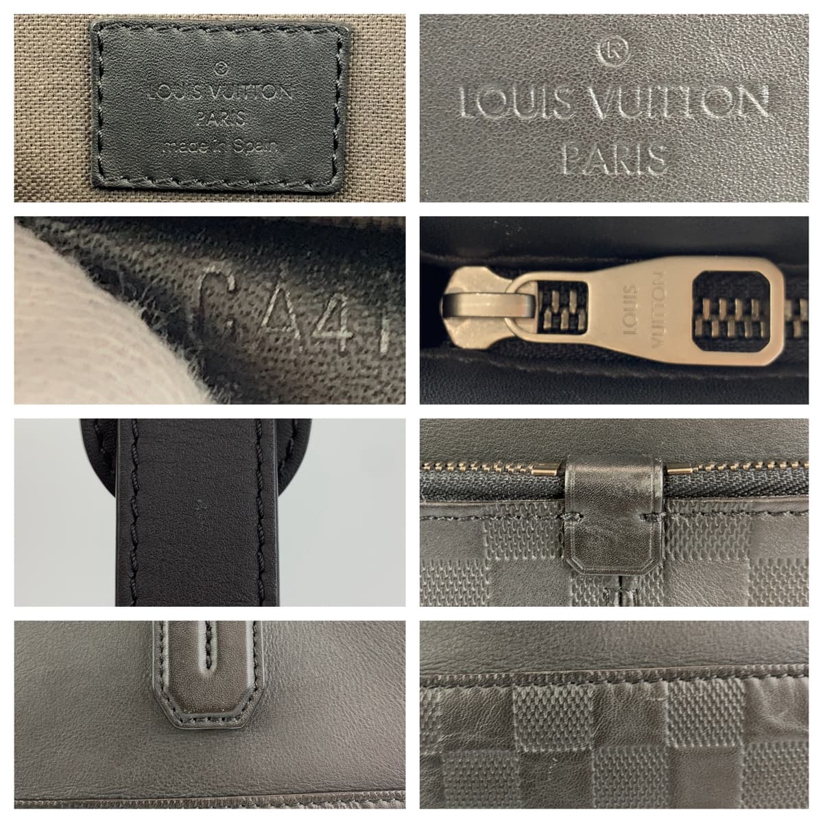 LOUIS VUITTON ルイヴィトン ダミエ アンフィニ 7DW オニキス ブラック 黒 シルバー金具 / トリヨン N41565 ビジネスバッグ ブリーフケース  メンズ