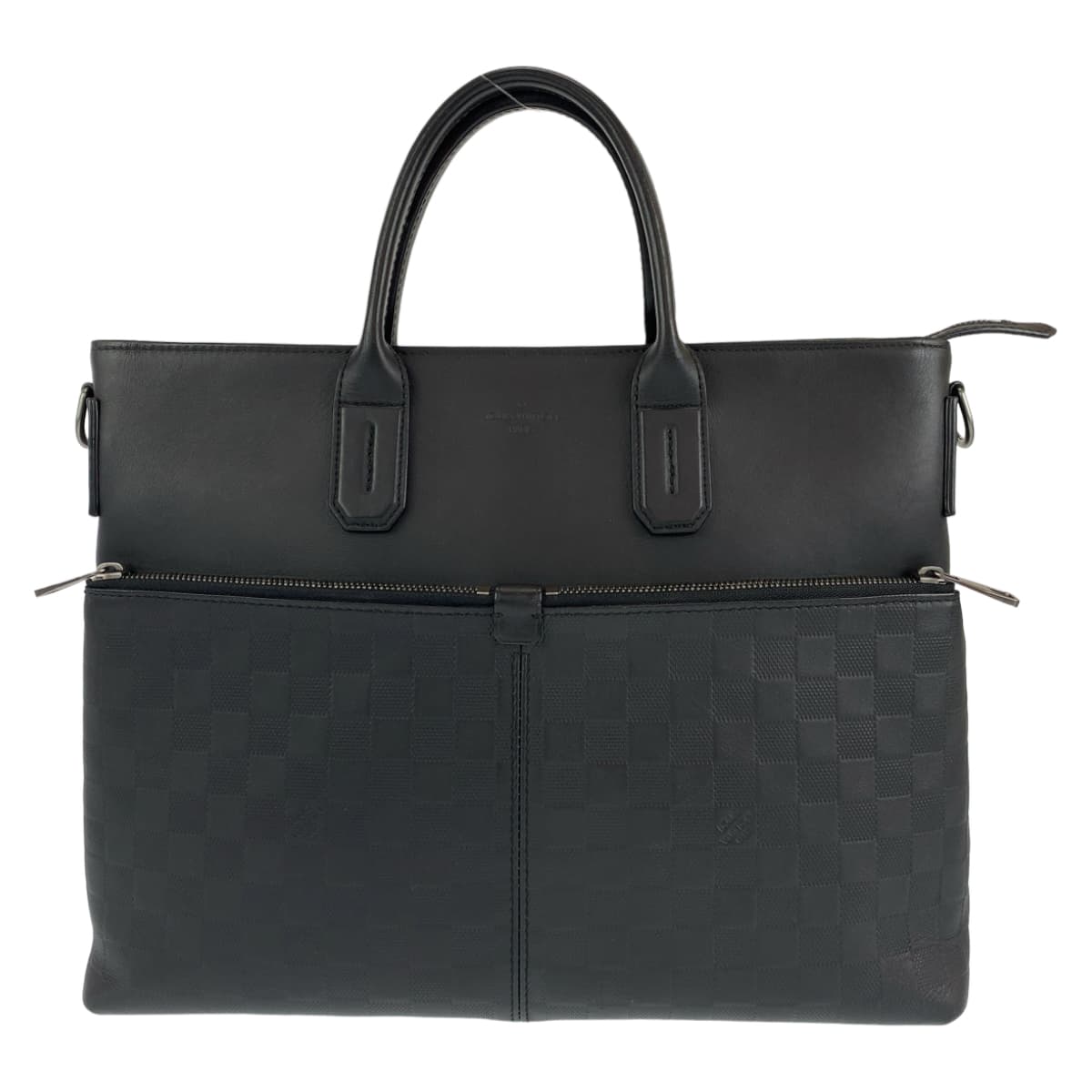 LOUIS VUITTON ルイヴィトン ダミエ アンフィニ 7DW オニキス ブラック 黒 シルバー金具 / トリヨン N41565 ビジネスバッグ ブリーフケース  メンズ
