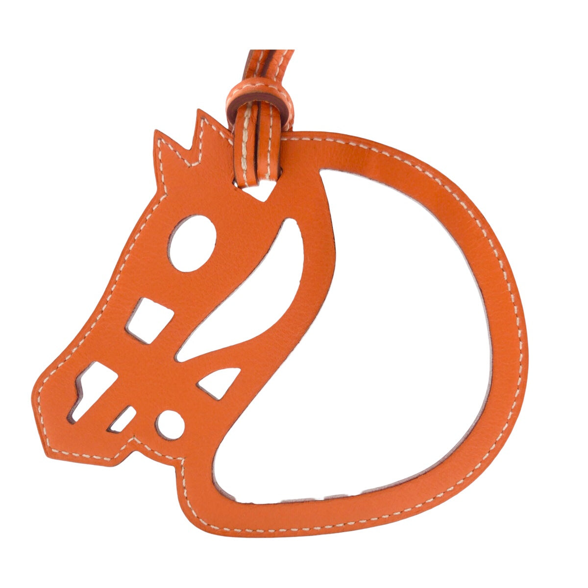 HERMES エルメス パドックシュヴァル バックチャーム 男女兼用 オレンジ スイフトオレンジ ヴォースイフト キーホルダー バックチャーム  レディース