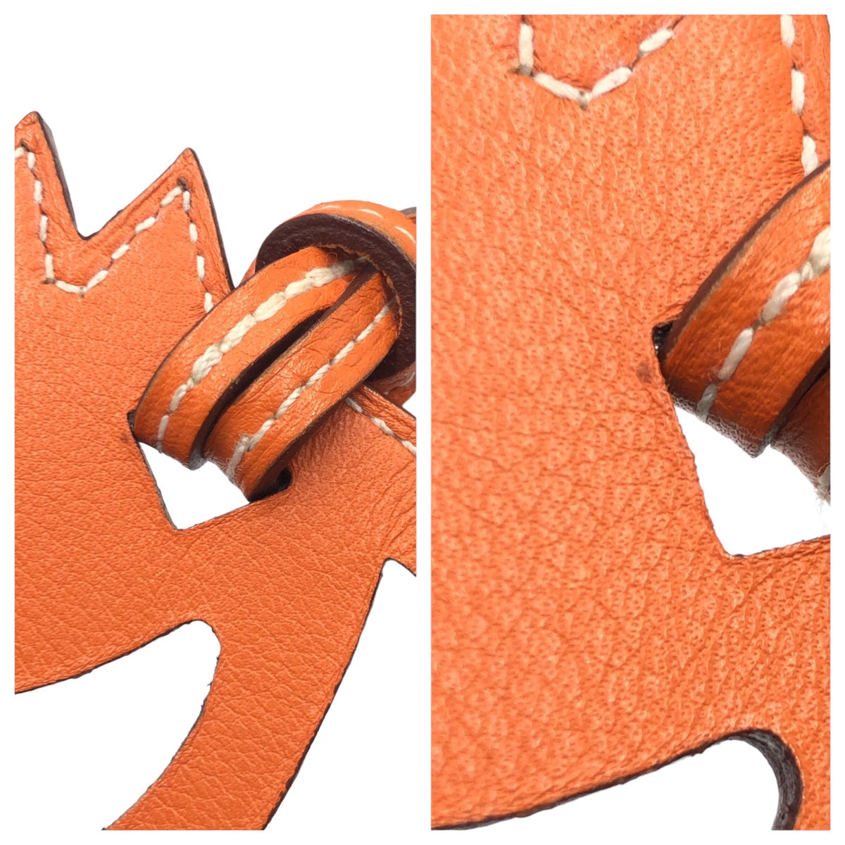 HERMES エルメス パドックシュヴァル バックチャーム 男女兼用 オレンジ スイフトオレンジ ヴォースイフト キーホルダー バックチャーム  レディース