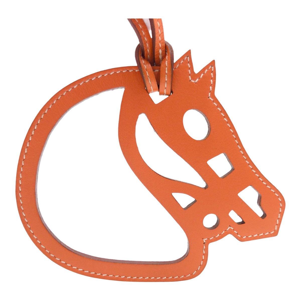 HERMES エルメス パドックシュヴァル バックチャーム 男女兼用 オレンジ スイフトオレンジ ヴォースイフト キーホルダー バックチャーム  レディース