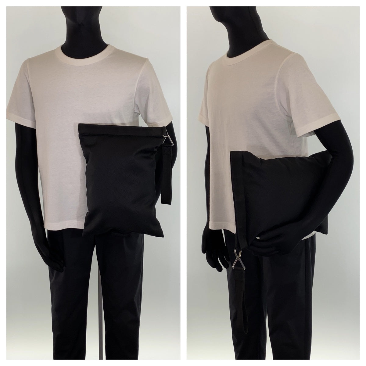 BOTTEGAVENETA ボッテガヴェネタ ブラック 黒 シルバー金具 ナイロン クラッチバッグ サブバッグ  メンズ