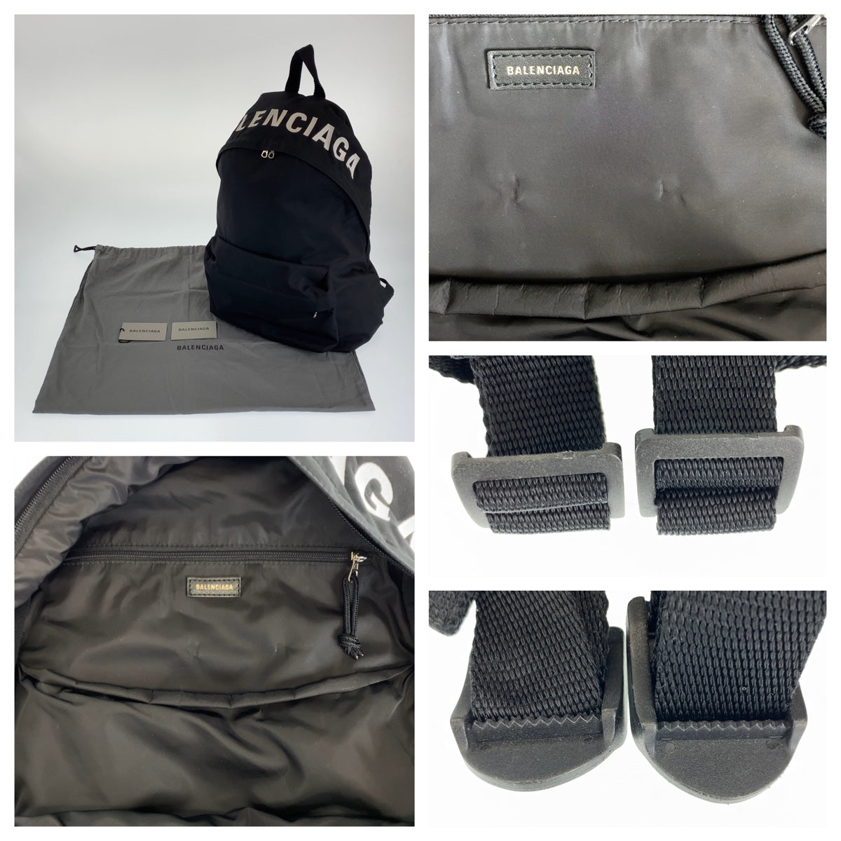 BALENCIAGA バレンシアガ ウィール ブラック黒 ナイロン リュック バックパック  メンズ