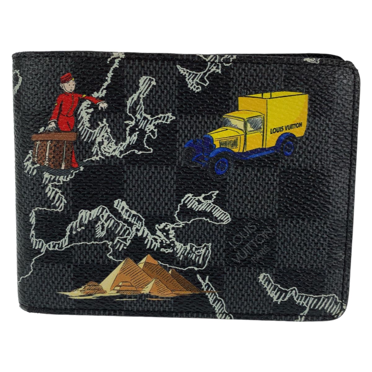 LOUIS VUITTON ルイヴィトン ダミエ グラフィット ポルトフォイユ スレンダーNM ブラック 黒 マルチカラー PVC N60281 カードケース 札入れ  メンズ