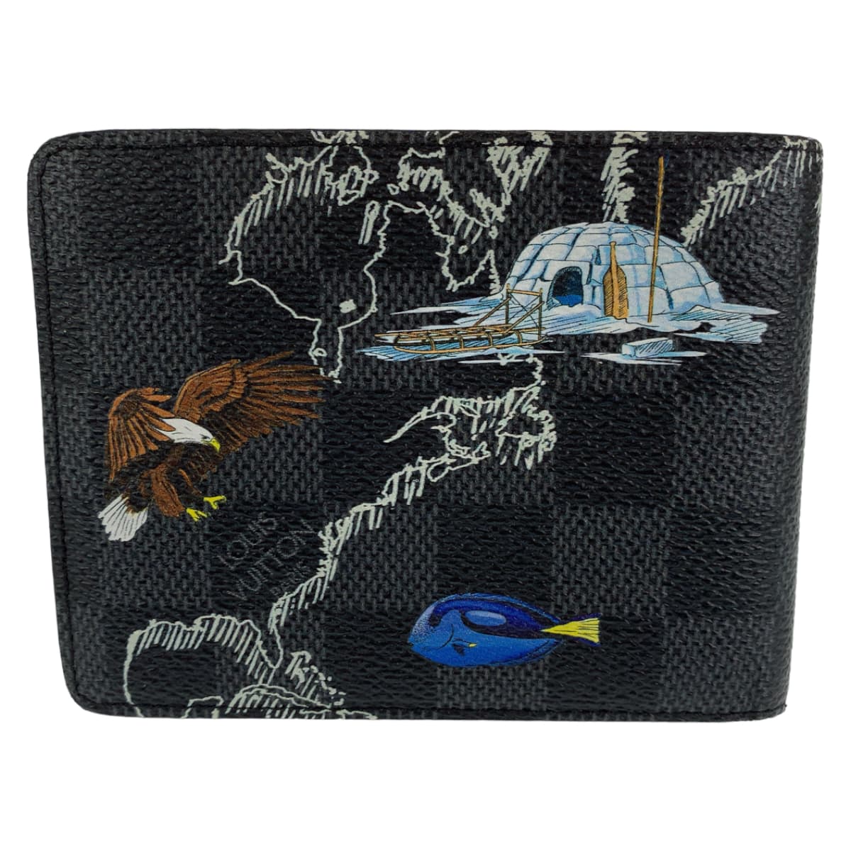LOUIS VUITTON ルイヴィトン ダミエ グラフィット ポルトフォイユ スレンダーNM ブラック 黒 マルチカラー PVC N60281 カードケース 札入れ  メンズ