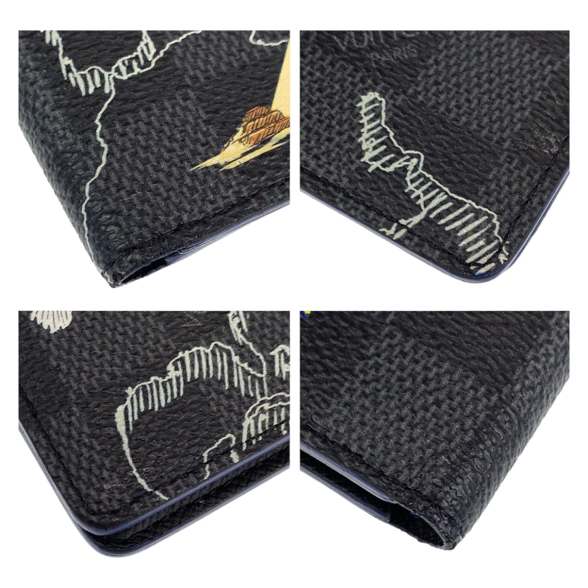 LOUIS VUITTON ルイヴィトン ダミエ グラフィット ポルトフォイユ スレンダーNM ブラック 黒 マルチカラー PVC N60281 カードケース 札入れ  メンズ