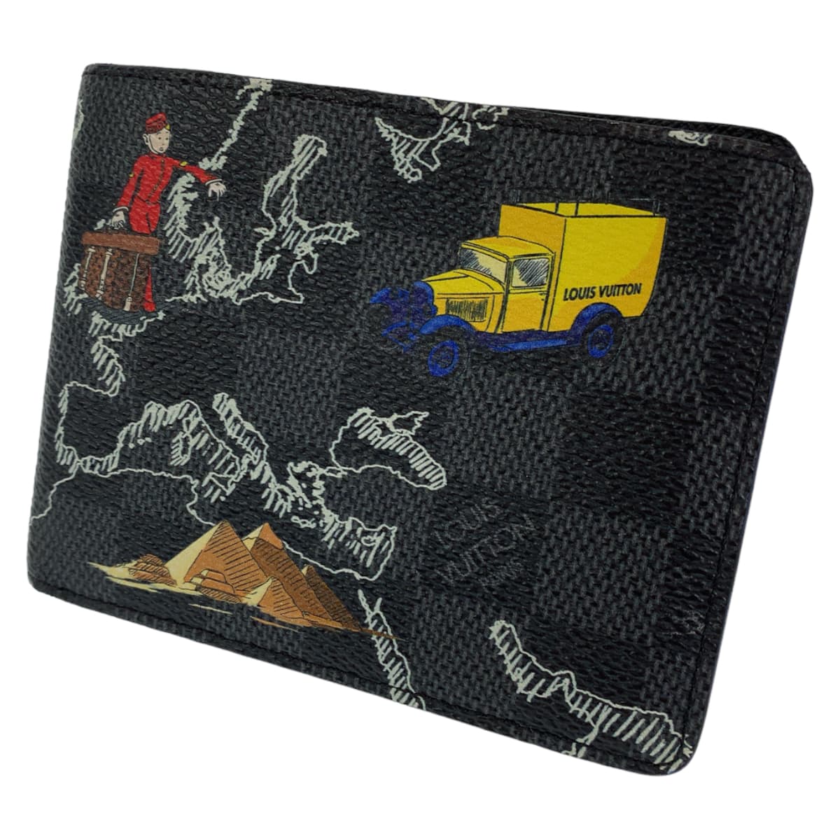 LOUIS VUITTON ルイヴィトン ダミエ グラフィット ポルトフォイユ スレンダーNM ブラック 黒 マルチカラー PVC N60281 カードケース 札入れ  メンズ