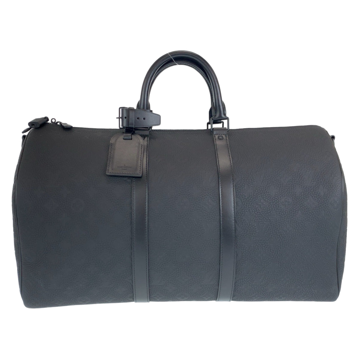 LOUIS VUITTON Louis Vuitton Monogram Keepall Bandouliere 50 Matte Black Taurillon Leather M59025 Boston Bag Travel Bag Men's