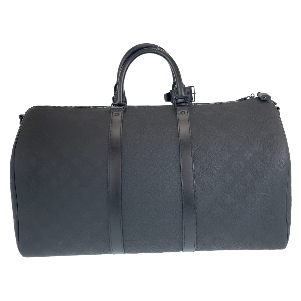 LOUIS VUITTON Louis Vuitton Monogram Keepall Bandouliere 50 Matte Black Taurillon Leather M59025 Boston Bag Travel Bag Men's