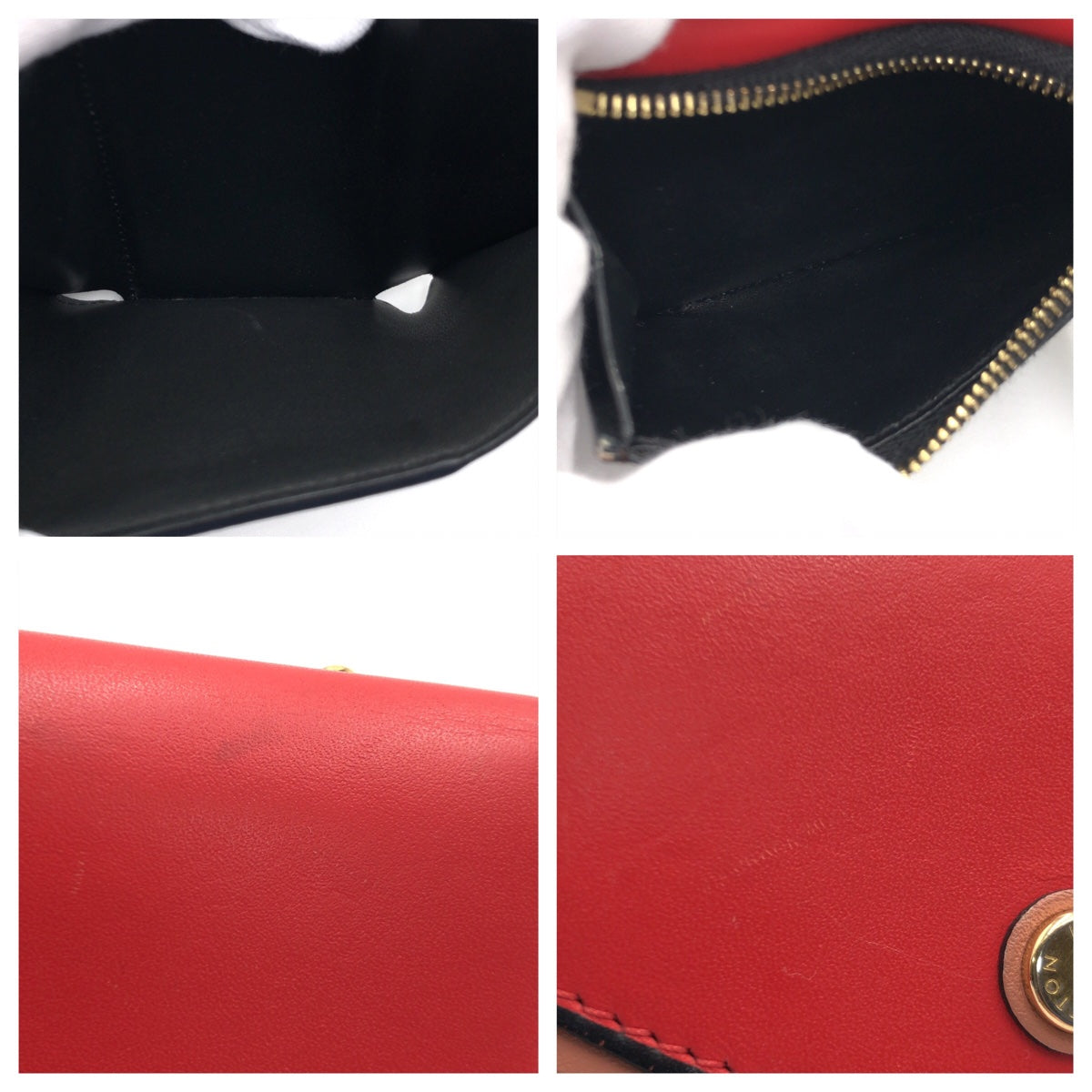 LOUIS VUITTON ルイヴィトン モノグラム  ポルトフォイユ チュイルリー コンパクト レッド 赤 ブラウン 茶 ゴールド金具 PVC M63904 二つ折り財布 札入れ  レディース