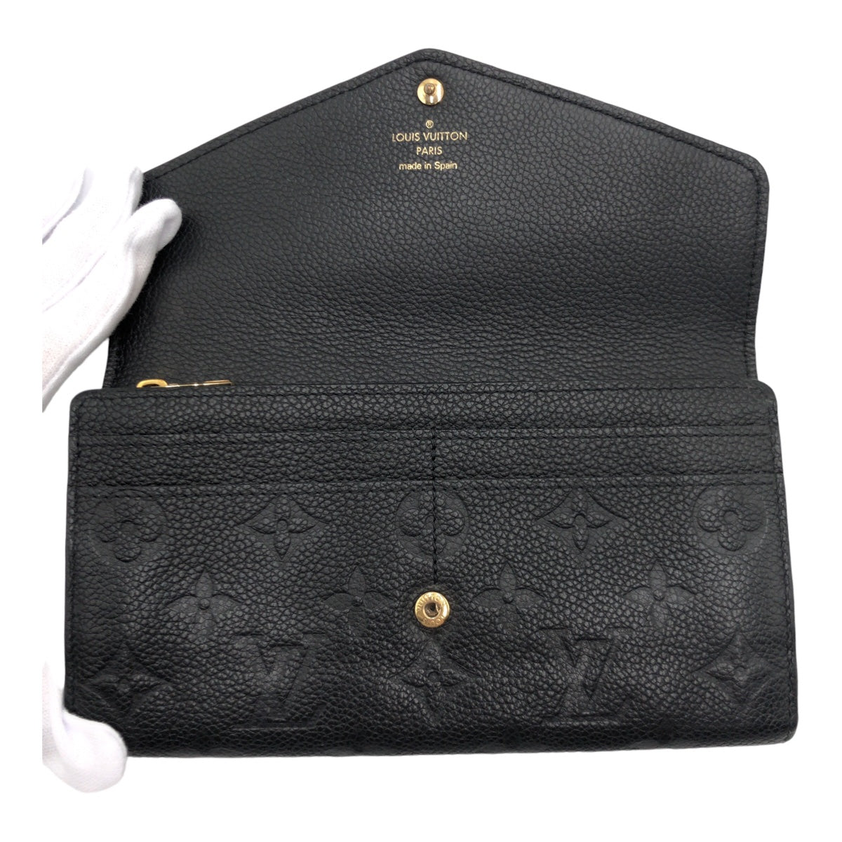 LOUIS VUITTON ルイヴィトン モノグラム アンプラント ポルトフォイユ サラ ブラック 黒 ゴールド金具 レザー M61182 長財布 ロングウォレット  メンズ