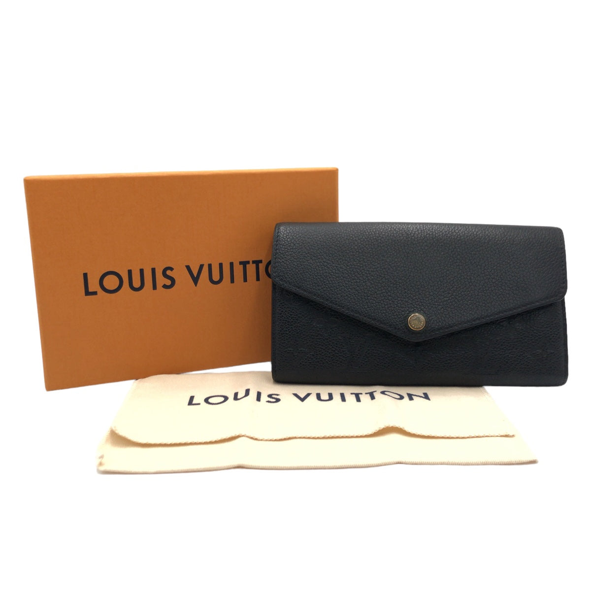 LOUIS VUITTON ルイヴィトン モノグラム アンプラント ポルトフォイユ サラ ブラック 黒 ゴールド金具 レザー M61182 長財布 ロングウォレット  メンズ