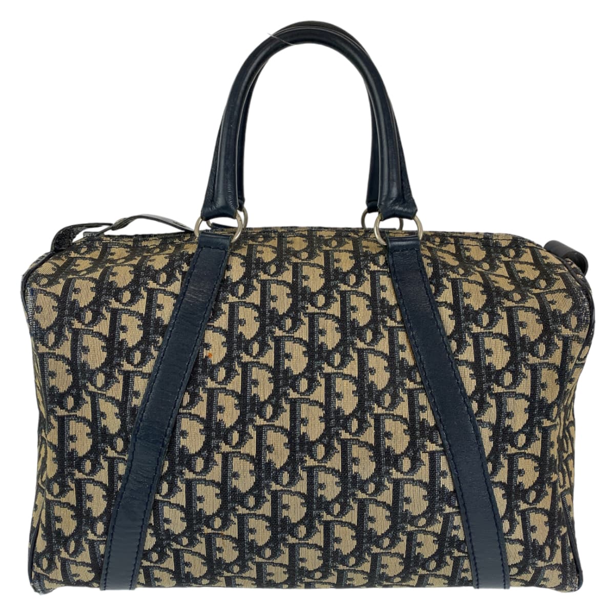 Dior ディオール トロッター ネイビー 紺 アイボリー シルバー金具 キャンバス / レザー ミニボストンバッグ ハンドバッグ  レディース