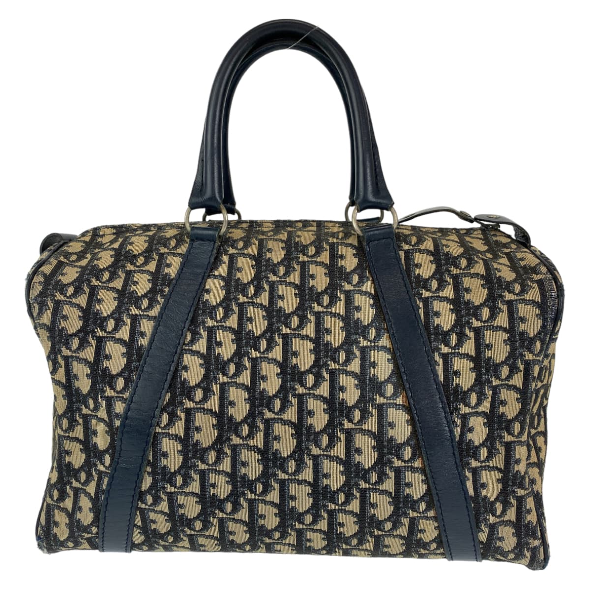 Dior ディオール トロッター ネイビー 紺 アイボリー シルバー金具 キャンバス / レザー ミニボストンバッグ ハンドバッグ  レディース