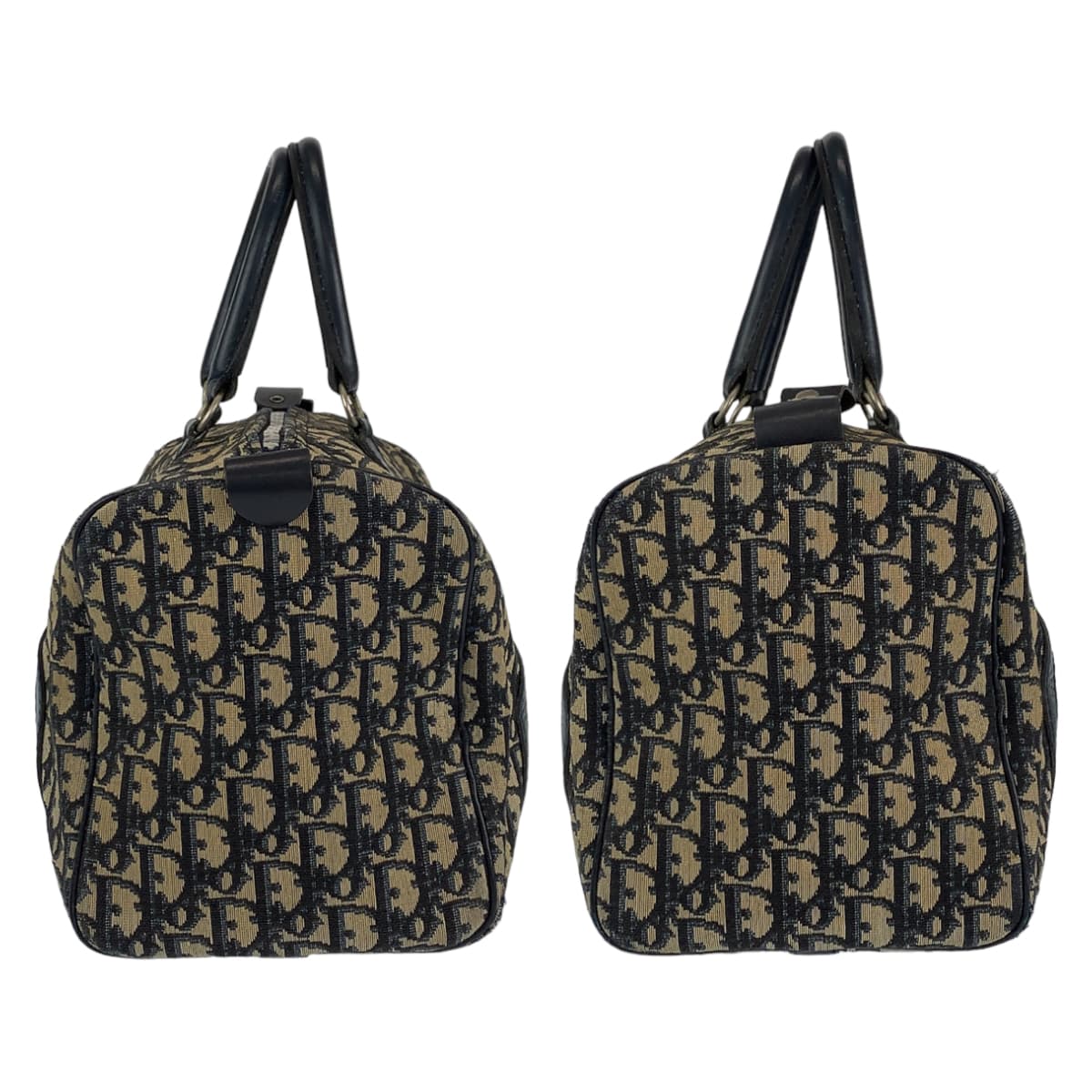 Dior ディオール トロッター ネイビー 紺 アイボリー シルバー金具 キャンバス / レザー ミニボストンバッグ ハンドバッグ  レディース