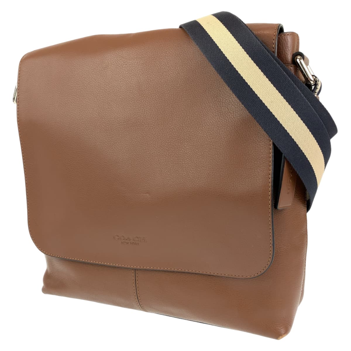 COACH コーチ ブラウン 茶 レザー ショルダーバッグ 斜め掛け  メンズ